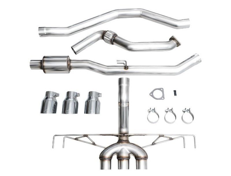 AWE Tuning 2023 Honda Civic Type R Track Edition Catback w/ Triple Chrome Tips - AWE3020-52287