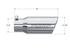 MBRP Universal Polished Exhaust Tip 3" Inlet/4" Outlet/10" Length Angled Rolled End
