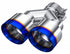 MBRP Universal Burnt End Exhaust Tip 2.5" Inlet/Dual 4" Outlet/9x9.5" length Single wall 304 Stainless Steel Pass Side