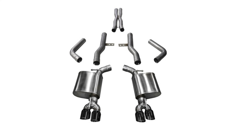 Corsa 17-18 Dodge Challenger 5.7L V8 Xtreme Cat-Back Dual Rear Exit w/3.5in Black Tips - COR21006BLK