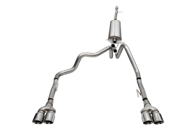 Corsa 19-23 Chevrolet Silverado 1500 Cat-Back Dual Rear Exit with Twin 4in Polished Pro-Series Tips - COR21200