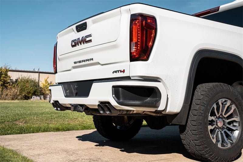 Corsa 19-23GMC Sierra 1500 Cat-Back Dual Rear Exit with Twin 4in Black Powder Coat Pro-Series Tips - COR21200BPC