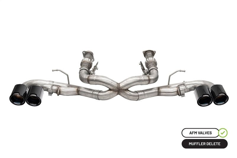 Corsa 20-23 Chevrolet Corvette C8 RWD 3in Xtreme Cat-Back Exhaust w/4.5in Carbon Fiber Black PVD Tip - COR21102CFBLK