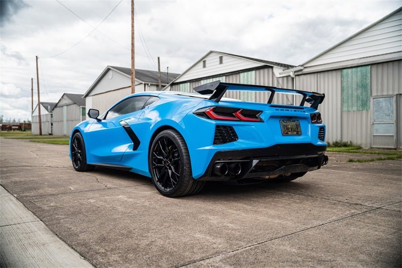 Corsa 20-23 Chevrolet Corvette C8 RWD 3in Xtreme Cat-Back Exhaust w/4.5in Carbon Fiber Black PVD Tip - COR21102CFBLK