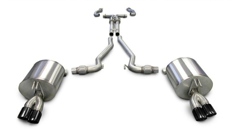 Corsa 2008-2009 Pontiac G8 GXP 6.0/6.2L Sport Catback w/ Dual 3" Black Tips - COR14950BLK