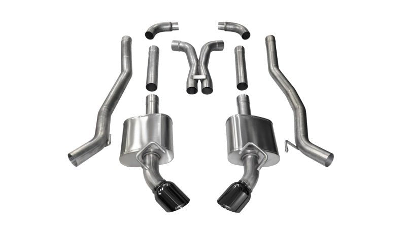 Corsa 2010-2015 Chevrolet Camaro SS 6.2L Xtreme 3" Catback w/ 4.5" Black Tips - COR14968BLK