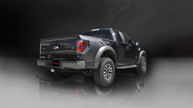 Corsa 2011-2014 Ford F-150 Raptor 6.2 133" Wheelbase 3" Xtreme CatBack Exhaust w/ Dual Black Tips - COR14759BLK