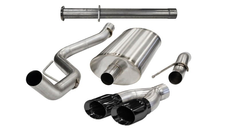 Corsa 2011-2014 Ford F-150 Raptor 6.2 133" Wheelbase 3" Xtreme CatBack Exhaust w/ Dual Black Tips - COR14759BLK