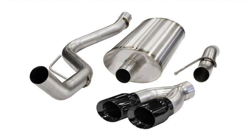Corsa 2011-2014 Ford F-150 Raptor 6.2L SS 3" Sport Catback w/ 4" Black Tips - COR14387BLK
