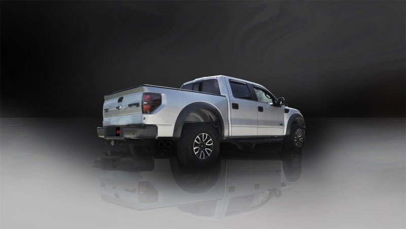 Corsa 2011-2014 Ford F-150 Raptor 6.2L SS 3" Sport Catback w/ 4" Black Tips - COR14387BLK