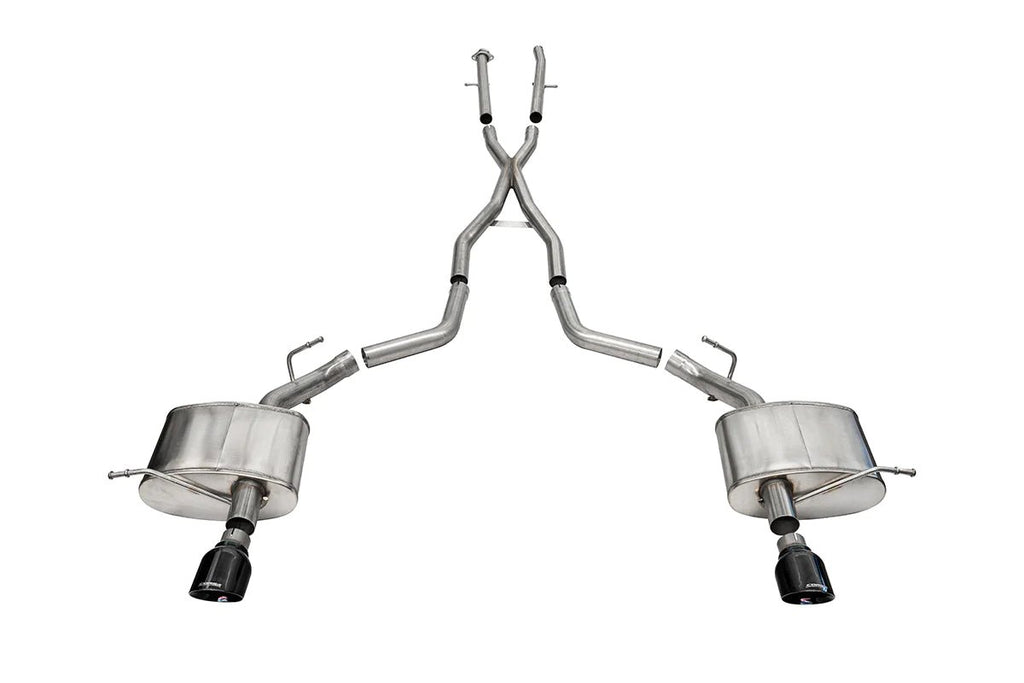 Corsa 2011-2023 Dodge Durango Xtreme 2.5in Cat-Back Dual Rear Exit w/ Single 4.5in Black PVD Tips - COR21186BLK