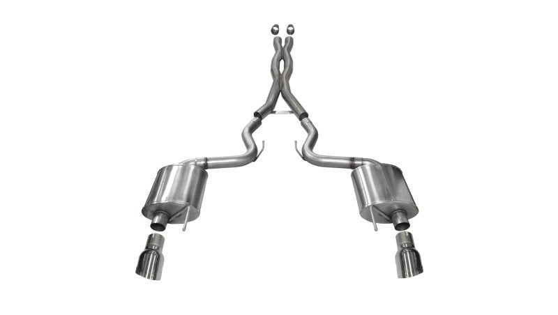 Corsa 2015-2017 Ford Mustang GT 5.0 SS 3" Sport Catback w/ 4.5" Polish Dual Tips - COR14332