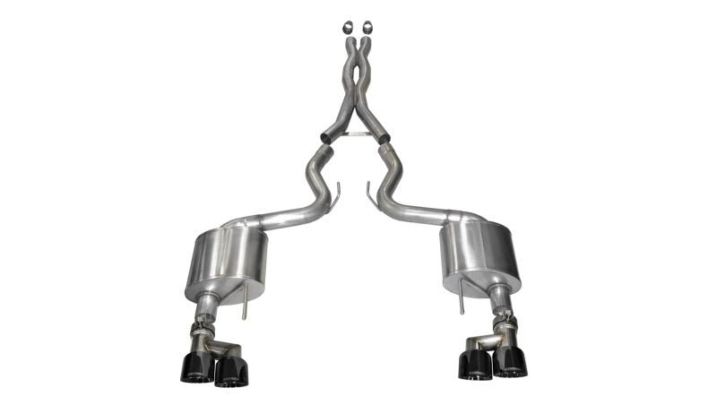 Corsa 2015-2017 Ford Mustang GT 5.0 SS 3" Xtreme Catback w/ Black Quad 4" Tips - COR14335BLK
