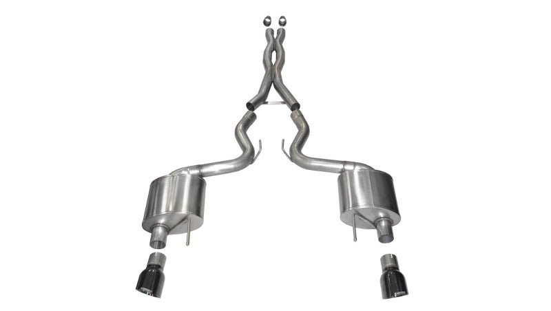 Corsa 2015-2017 Ford Mustang GT 5.0 SS 3" Xtreme Catback w/ Dual Black 4.5" Tips - COR14328BLK