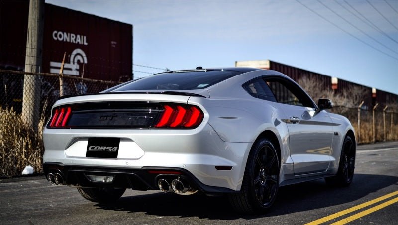 Corsa 2018-2023 Ford Mustang GT 5.0L 3" Active Catback w/ 4" Gunmetal Tips - COR21001GNM