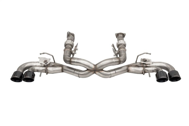 Corsa 2020-2023 Corvette C8 3in Valved Cat-Back 4.5in Blk Quad Tips - Fits Factory NPP Exhaust w/ AFM - COR21106BLK