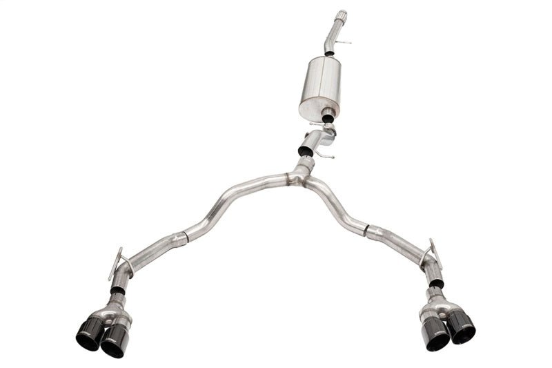 Corsa 21-22 Suburban / Yukon XL 6.2L 4WD Dual Rear 3in to 2.75in Sport Cat-Back DW 4in BLK Tips - COR21130BLK